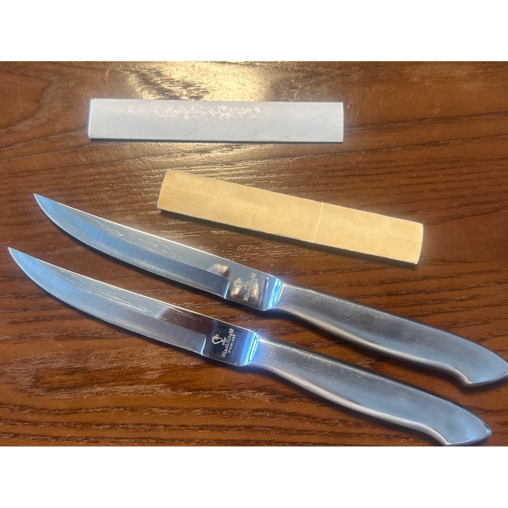 Regent Sheffield Black Knight Steak Knives Set Of 2 EUC‎